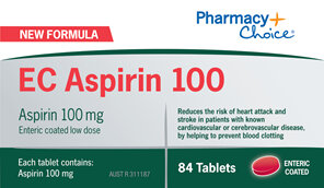 Pharmacy Choice -  EC Aspirin 100mg  84 Tablets
