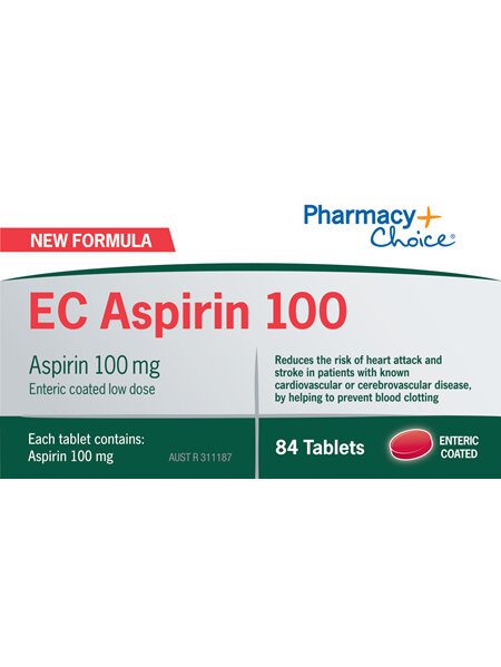 Pharmacy Choice -  EC Aspirin 100mg  84 Tablets