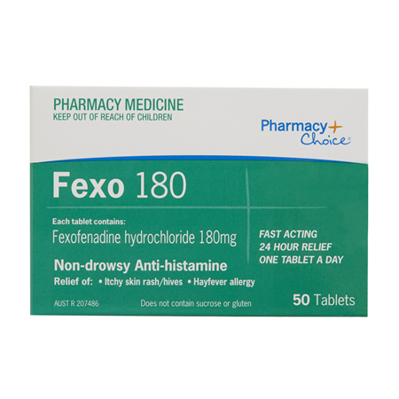 Pharmacy Choice -  Fexofenadine 180mg 50 Tablets