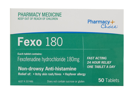 Pharmacy Choice -  Fexofenadine 180mg 50 Tablets