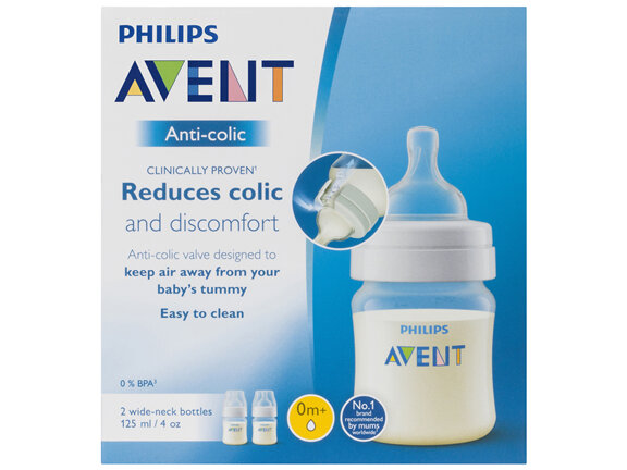 Philips Avent Anti-Colic Bottles 0m+ 2 x 125mL