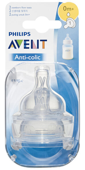 Philips Avent Anti-Colic Teat 0m+ 2 Pack