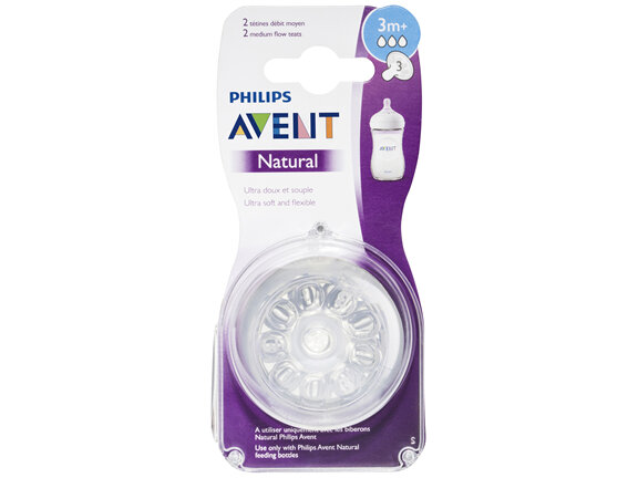 Philips Avent Medium Flow Teats 3m+ 2 Pack