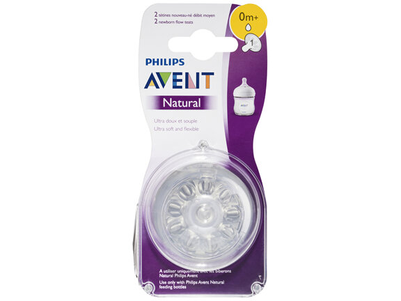 Philips Avent Natural Newborn Flow Teats 0m+ 2 Pack