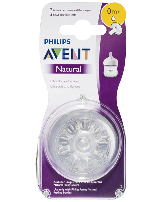 Philips Avent Natural Newborn Flow Teats 0m+ 2 Pack