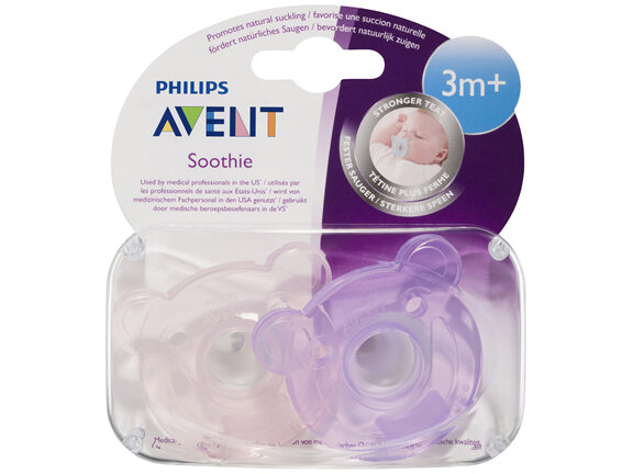 Phillips Avent Bear Soothie 3m+ 2 Pack