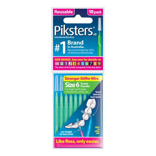 Piksters® Interdental Brushes Green Size 6 10pk