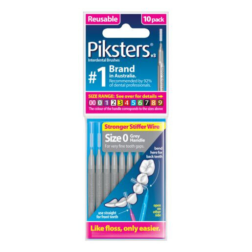 Piksters® Interdental Brushes Grey Size 0 10pk