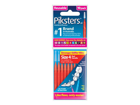 Piksters® Interdental Brushes Red Size 4 10pk