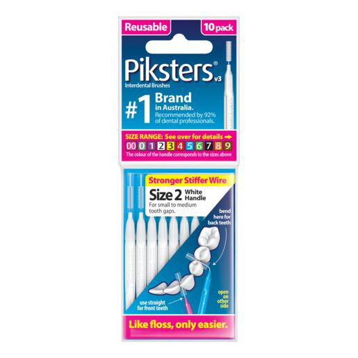 Piksters® Interdental Brushes White Size 2 10pk