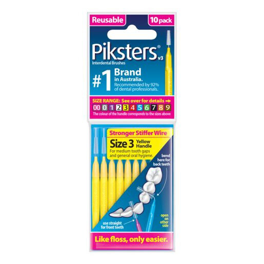 Piksters® Interdental Brushes Yellow Size 3 10pk