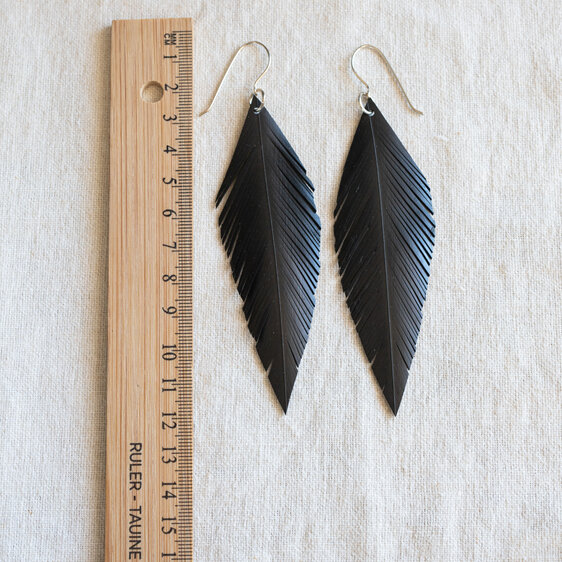 Pinned earrings with bronze tips