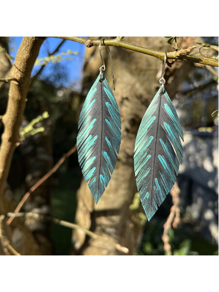 Pique earrings with turquoise