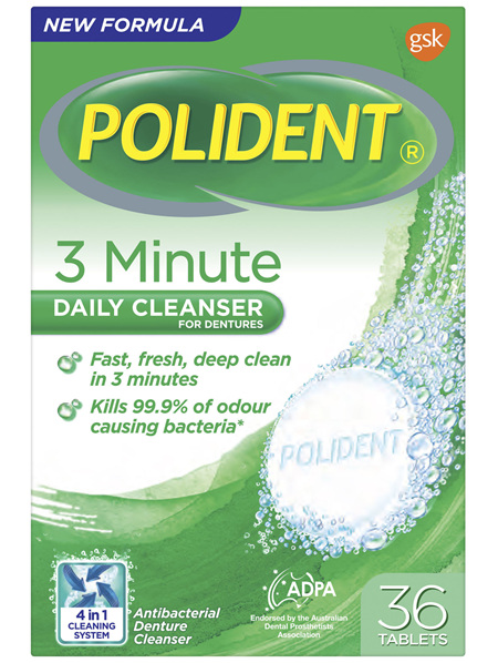 Polident 3 Minute Daily Cleanser for Dentures 36 Tablets