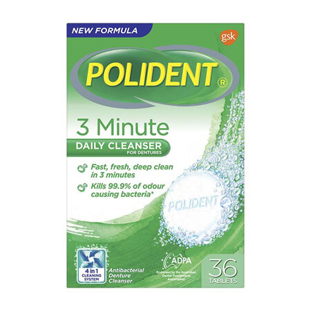 POLIDENT Express 3 Minute Denture Tabs 36