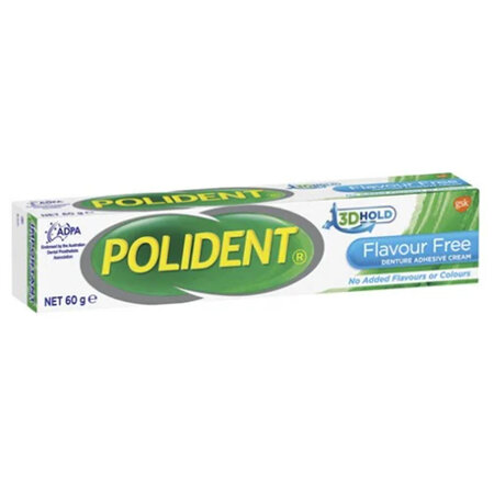 POLIDENT Flavour Free Denture Adhesive Cream 60g