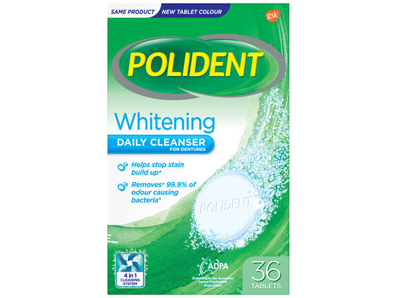 Polident Whitening Daily Cleanser for Dentures 36 Tablets