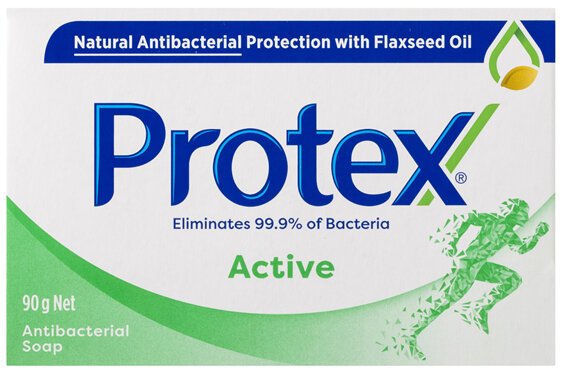 Protex Antibacterial Bar Soap, 90g, Active, Dermatologist Tested