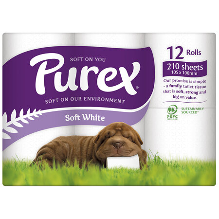 Purex Toilet Paper Soft White 12 Pack