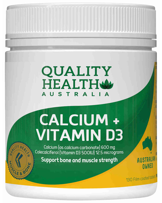 Quality Health Australia Calcium + Vitamin D3 130s