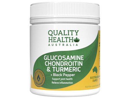 Quality Health Australia Glucosamine, Chondroitin & Turmeric + Black Pepper 100s