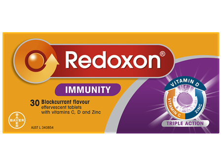 Redoxon Immunity Vitamin Blackcurrant Flavoured Effervescent Tablets 30 Pack