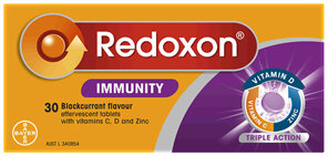 Redoxon Immunity Vitamin C, D and Zinc Blackcurrant Flavoured Effervescent Tablets 30 pack