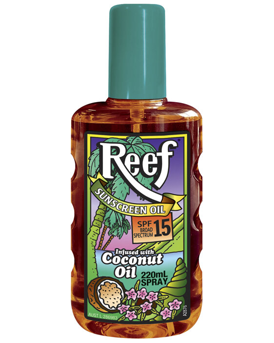 Reef Coconut Sunscreen Oil Spray SPF 15 220mL