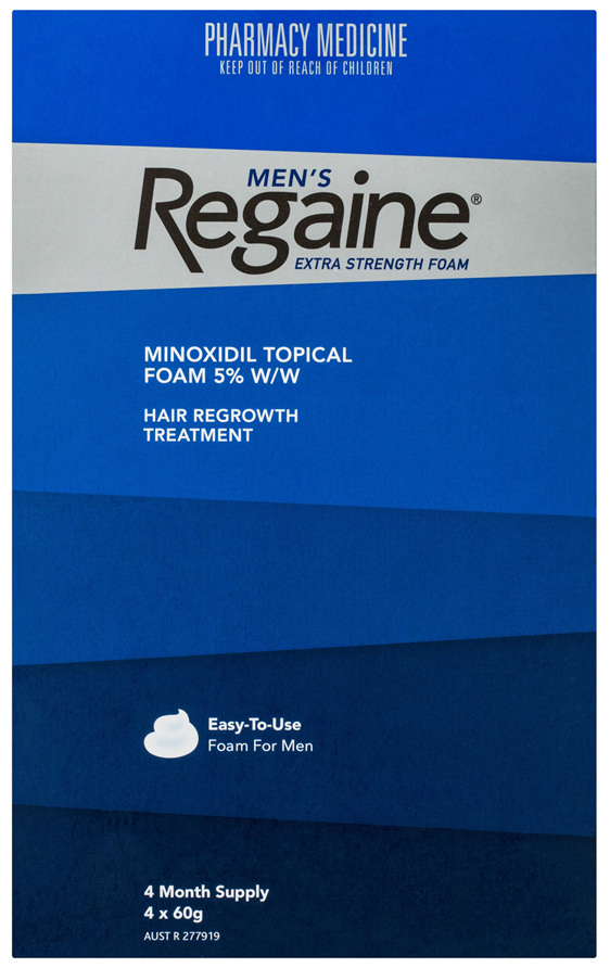 Regaine Men's Extra Strength Minoxidil Foam Hair Loss Regrowth Treatment 4 x 60g