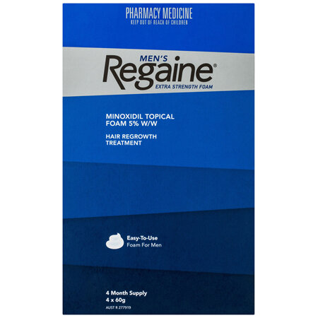 Regaine Men's Extra Strength Minoxidil Foam Hair Regrowth Treatment 4 x 60g