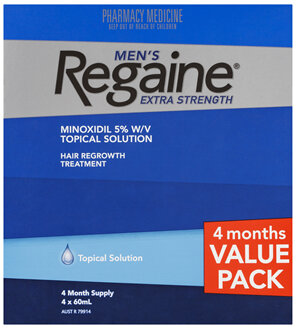 Regaine Men's Extra Strength Minoxidil Hair Regrowth Treatment 4 x 60mL