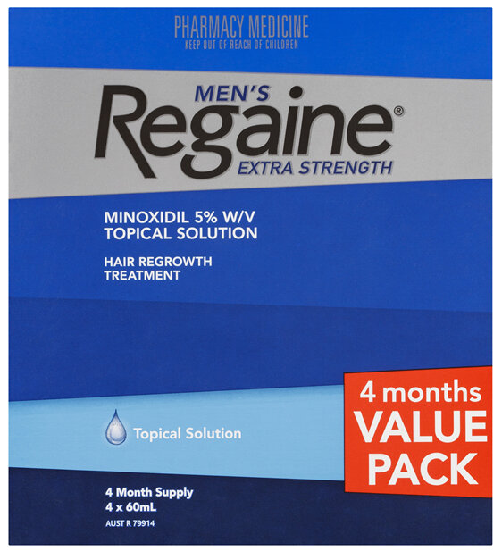 Regaine Men's Extra Strength Minoxidil Hair Regrowth Treatment 4 x 60mL