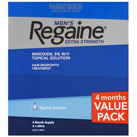 Regaine Men's Extra Strength Minoxidil Hair Regrowth Treatment 4 x 60mL