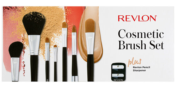 Revlon Cosmetic Brush Set Plus Revlon Pencil Sharpener