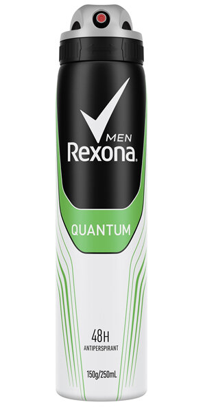REXONA Men Antiperspirant Aerosol Deodorant Quantum with Antibacterial Protection 250mL 1