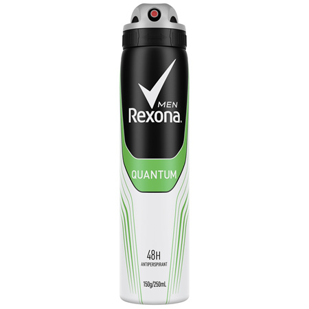 REXONA Men Antiperspirant Aerosol Deodorant Quantum with Antibacterial Protection 250ml