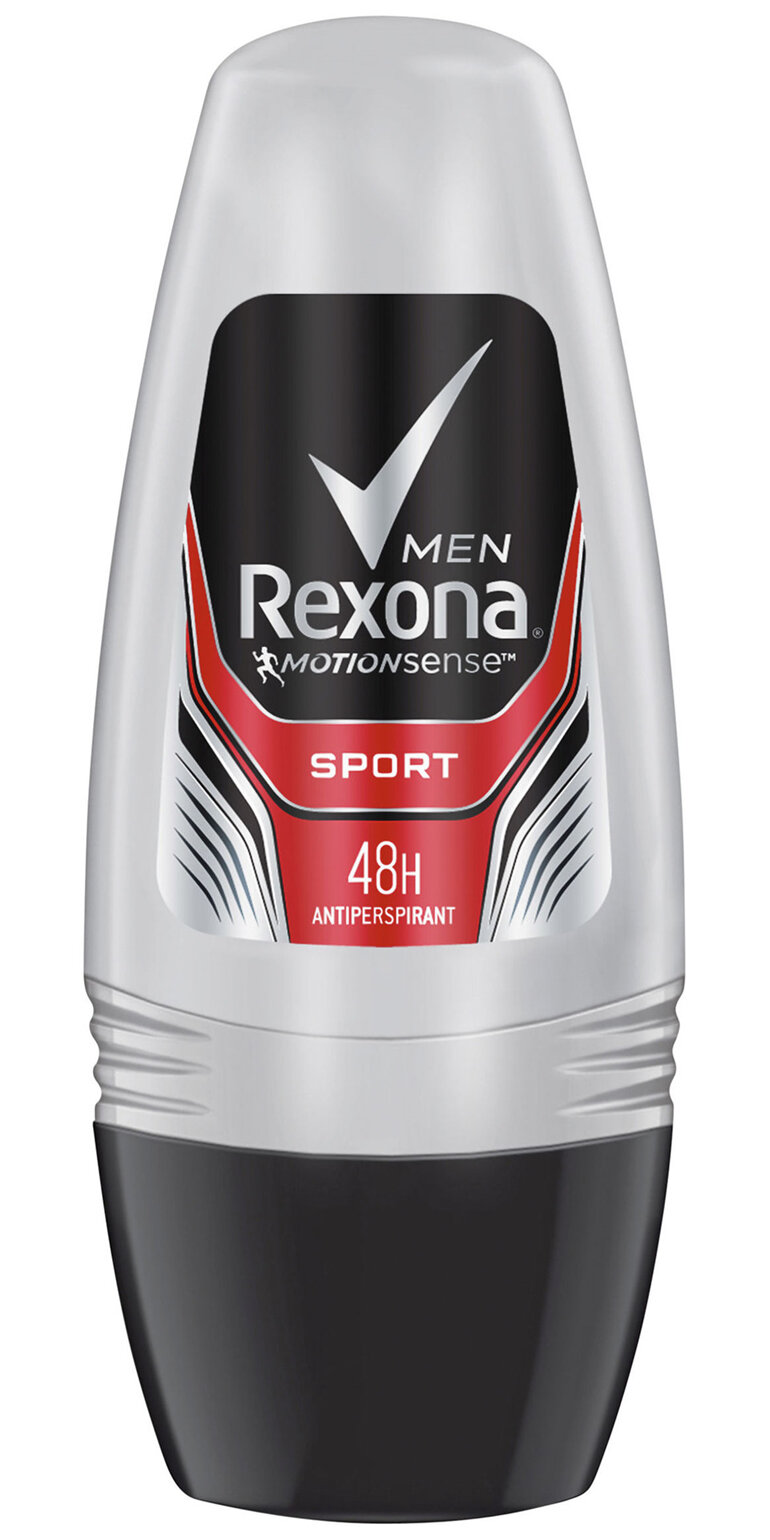 REXONA Men Antiperspirant Roll On Deodorant Sport for up to 48 hour protection from sweat and odour