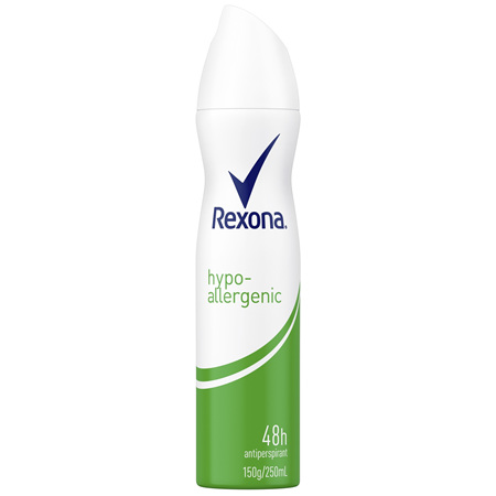 REXONA Women Antiperspirant Aerosol Deodorant Hypo-Allergenic with Antibacterial Protection 250mL