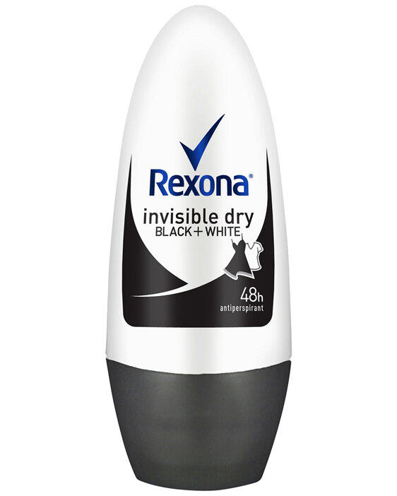 Rexona Women Antiperspirant Roll On Deodorant Deodorant Invisible Dry Black+White 50ml