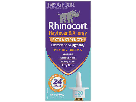 Rhinocort Extra Strength Non-Drowsy 24 Hour Hayfever & Allergy Relief Nasal Spray 120 Sprays 