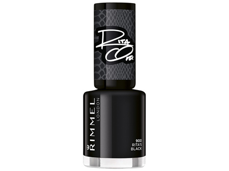 Rimmel London 60 Seconds Super Shine Nail Polish by Rita Ora, #900 Rita's Black 8ml