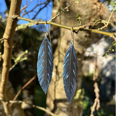 Robin earrings with hi-lite blue