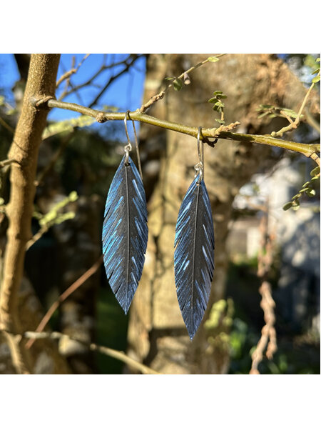 Robin earrings with hi-lite blue