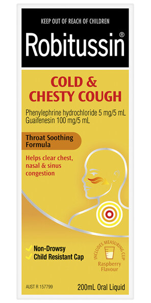 Robitussin Cold & Chesty Cough, Cough Liquid 200mL