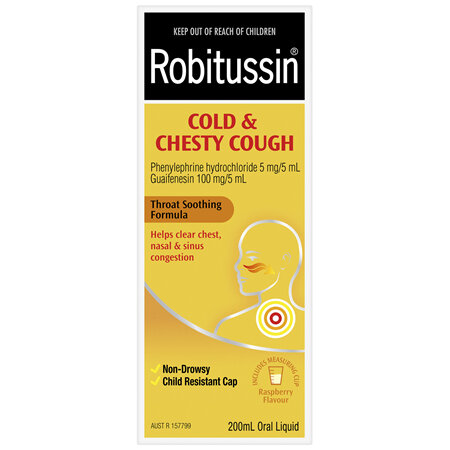 Robitussin Cold & Chesty Cough, Cough Liquid 200mL