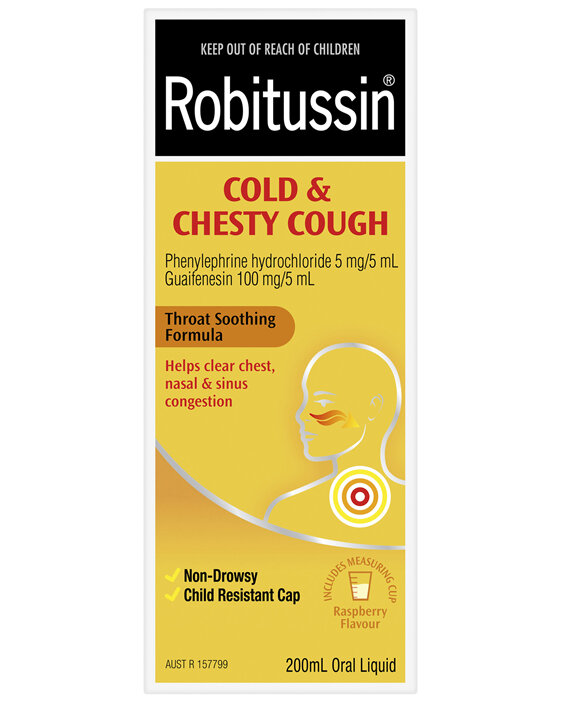 Robitussin Cold & Chesty Cough, Cough Liquid 200mL