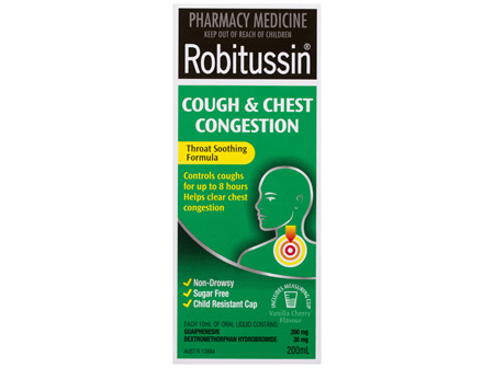 Robitussin Cough & Chest Congestion Vanilla Cherry 200mL