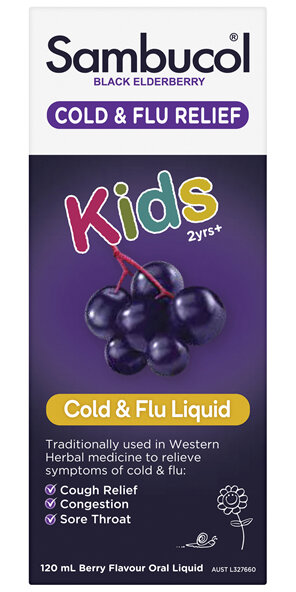 Sambucol Black Elderberry Cold & Flu Relief Kids Liquid 120ml