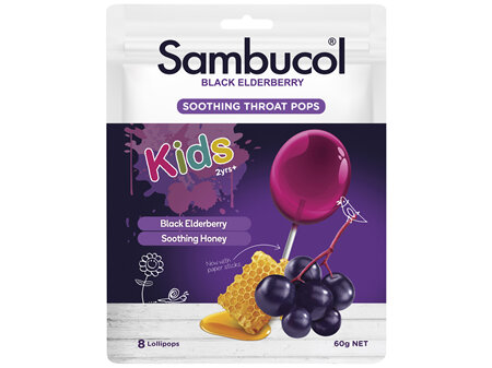 Sambucol Black Elderberry Soothing Throat Pops 60g