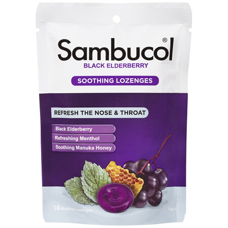 Sambucol Soothing Nose & Throat Lozenge 16 Pack